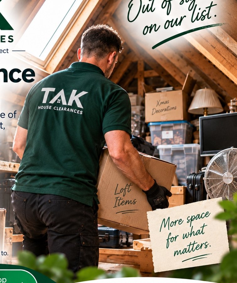 Illustrative TAK loft clearance scene